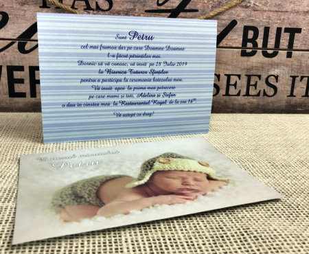 Invitatie FOTO Sweet (alb perlat) [2]
