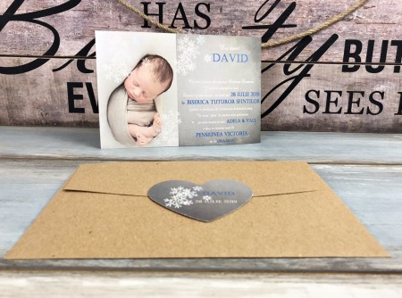 INVITATII BOTEZ - Invitatie foto - WINTER BABY