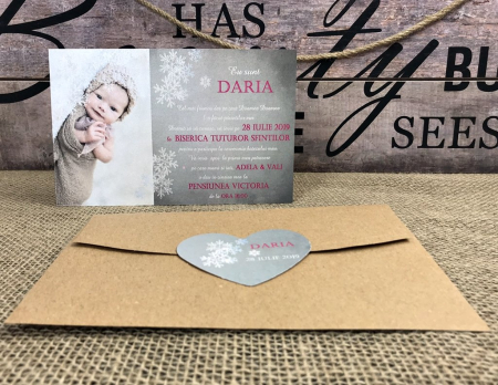 INVITATII BOTEZ - Invitatie FOTO - Winter Baby