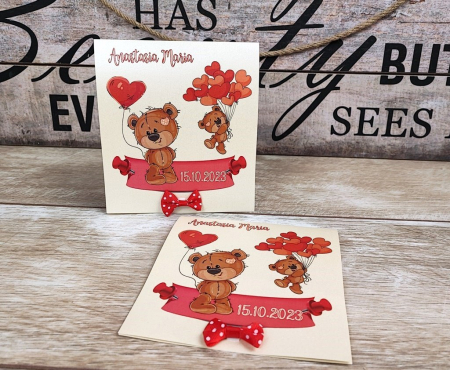 INVITATII BOTEZ - invitatie - Girl Teddy