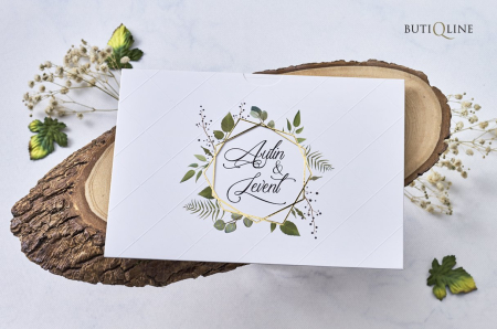 INVITATII NUNTA - Invitatie Green Leaves