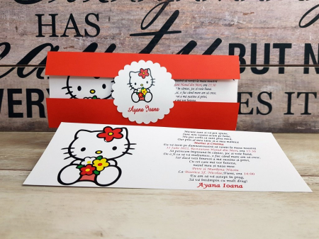 Invitatie Hello Kitty - model rosu [3]