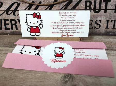 Invitatie Hello Kitty - model roz [3]