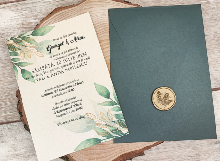 Invitatie Leaves cu sigiliu [3]