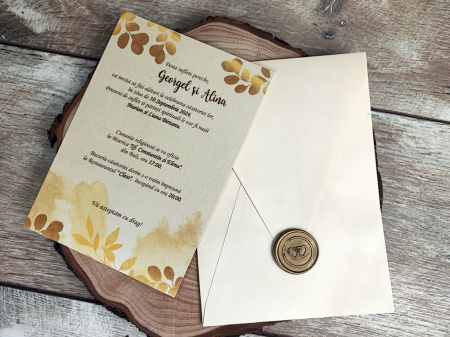 Invitatii nunta SIGILIU - Invitatii cu sigiliu Goldstyle