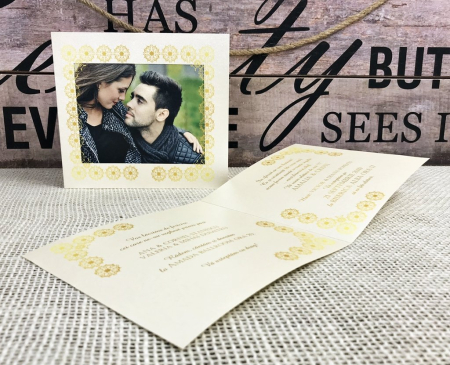 invitatii nunta FOTO - Invitatie LOVE is SWEET (crem perlat)