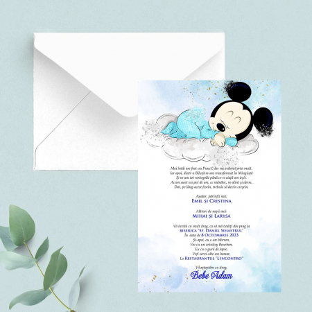 Invitatie Mickey Sleeping