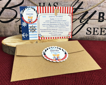INVITATII BOTEZ - invitatie Micutul Marinar
