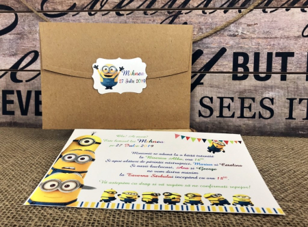 Invitatie botez MINIONS - model craft [3]