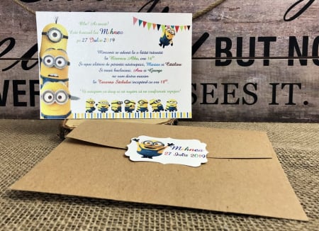 Invitatie botez MINIONS - model craft [2]