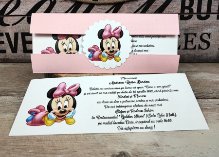 INVITATII BOTEZ - Invitatie Minnie Baby