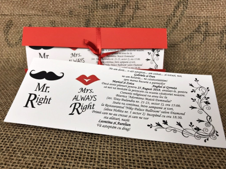 invitatii nunta MODERNE - Invitatie Mr. & Mrs.