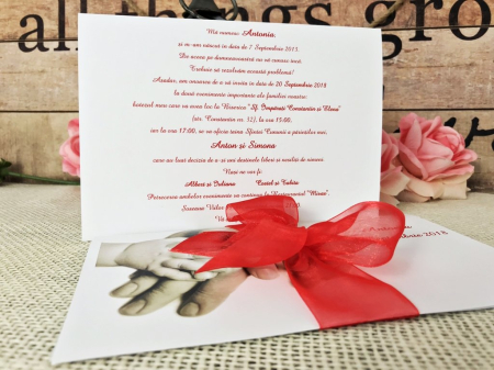 Invitatie NB cu fundita ROSIE [2]