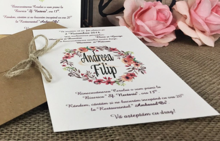 Invitatie nunta - Coroana de Bujori [1]