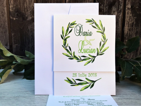 invitatii nunta IEFTINE - Invitatie nunta - Coroana de Frunze