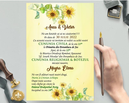 Invitatie nunta - Floarea Soarelui [4]