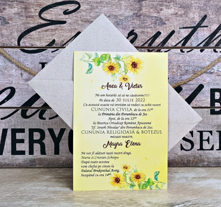 INVITATII NUNTA - Invitatie nunta - Floarea Soarelui