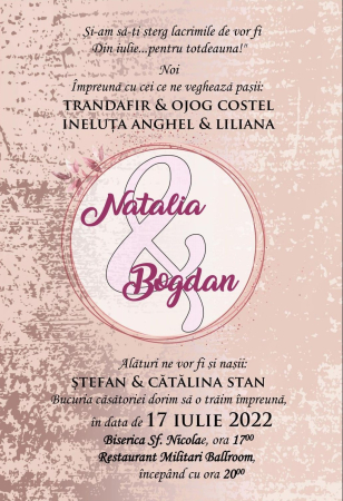 Invitatie nunta Glitter Pink [3]