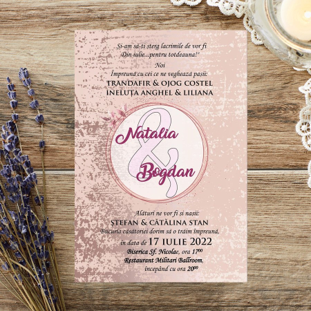 Invitatie nunta Glitter Pink [4]
