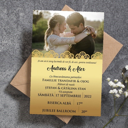 Invitatie nunta - Gold Foto [5]