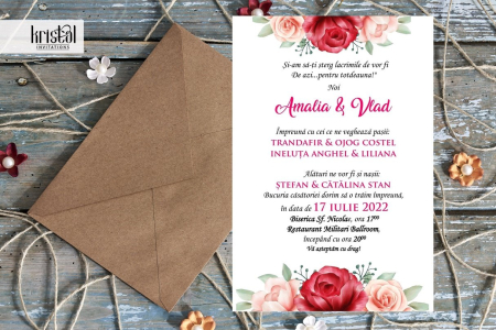 invitatii nunta IEFTINE - Invitatie nunta - Rose Flower