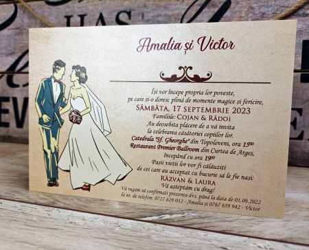 Invitatie nunta - Vintage Bride & Groom [2]