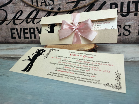 Invitatie nunta You & Me (fundita rose) [7]