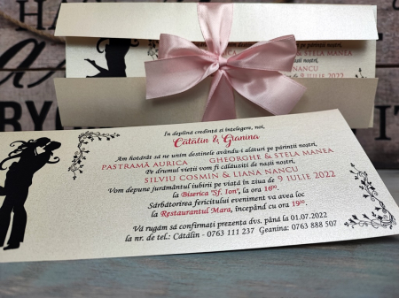 Invitatie nunta You & Me (fundita rose) [3]