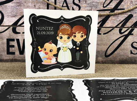 Invitatie NUNTEZ (fetite) - model alb sidefat [3]