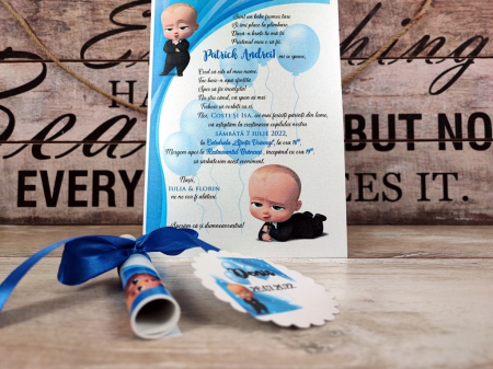 Invitatie papirus Baby Boss [2]