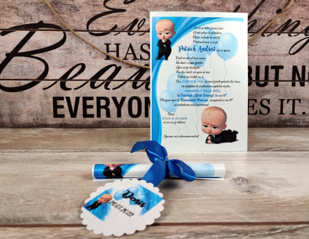 Invitatie papirus Baby Boss