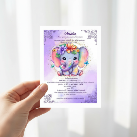 Invitatie papirus BABY  CUTE ELEFANT PM119 [5]