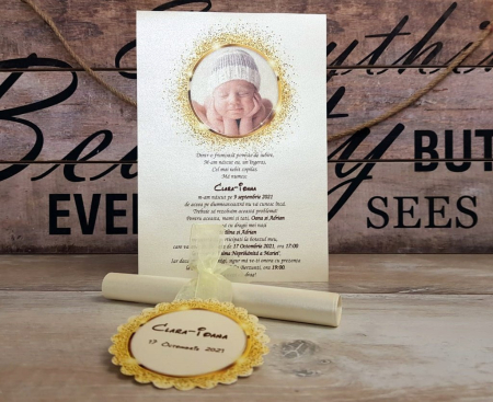 INVITATII BOTEZ - Invitatie papirus Foto