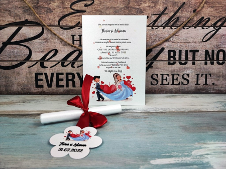 Invitatie papirus Funny Couple