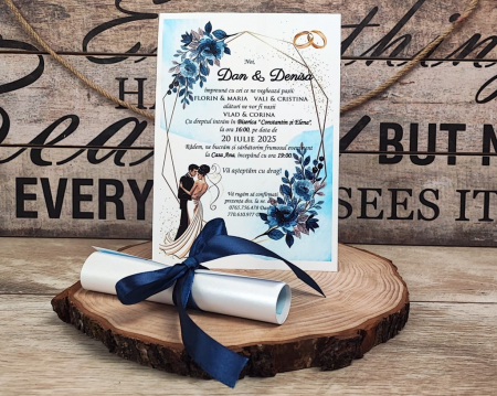 invitatii nunta IEFTINE - Invitatie papirus Royal Wedding
