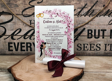 invitatie papirus Cherry Blossom