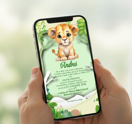 Invitatie papirus Little Lion [2]