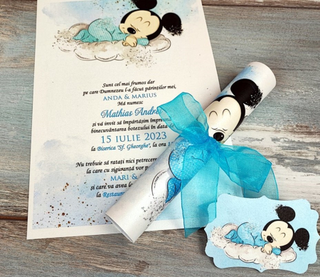 Invitatie papirus Mickey Sleeping [4]