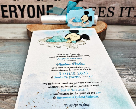 Invitatie papirus Mickey Sleeping [1]