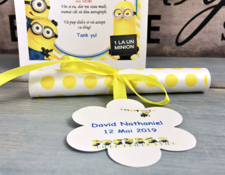 Invitatie botez papirus MINION [2]
