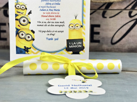 Invitatie botez papirus MINION [4]