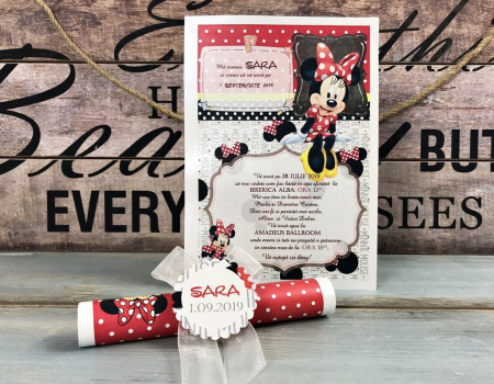 INVITATII BOTEZ - Invitatie Papirus MINNIE MOUSE