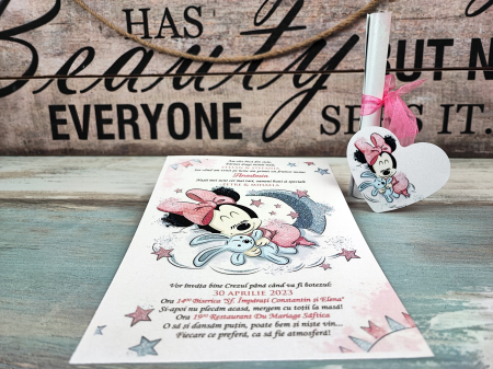 Invitatie papirus Minnie Sleeping [3]