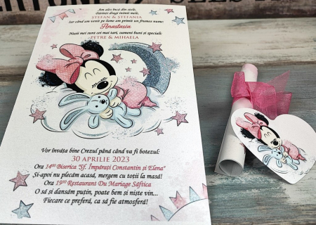 Invitatie papirus Minnie Sleeping [4]