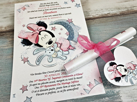 Invitatie papirus Minnie Sleeping
