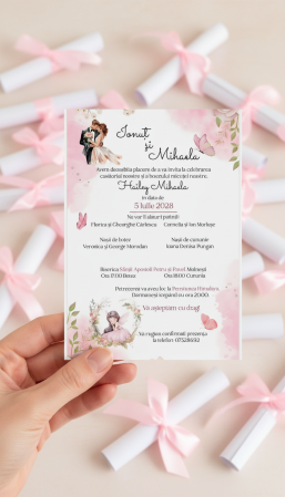 Invitatii Nunta & Botez - Invitatie papirus NB10