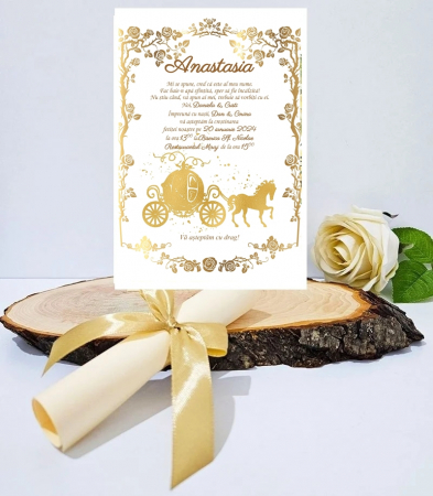 INVITATII BOTEZ - Invitatie papirus PM163