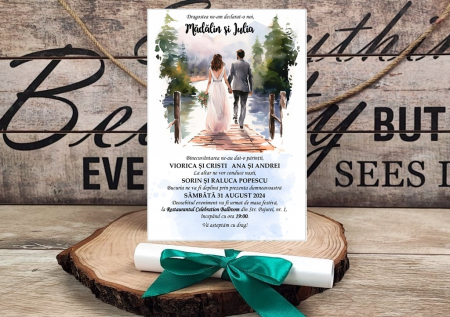 invitatii nunta IEFTINE - Invitatie papirus PM220