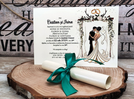INVITATII NUNTA - invitatie papirus Alt Wedding
