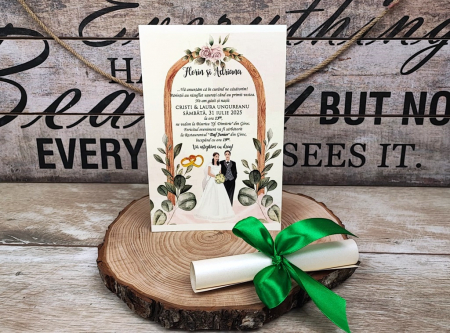 invitatii nunta IEFTINE - Invitatie papirus PM214